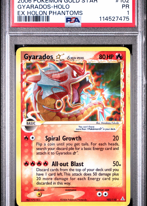 PSA 1 GYARADOS-HOLO EX HOLON PHANTOMS