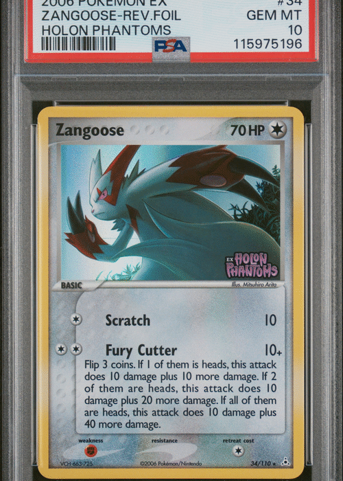 PSA 10 ZANGOOSE-REV.FOIL HOLON PHANTOMS
