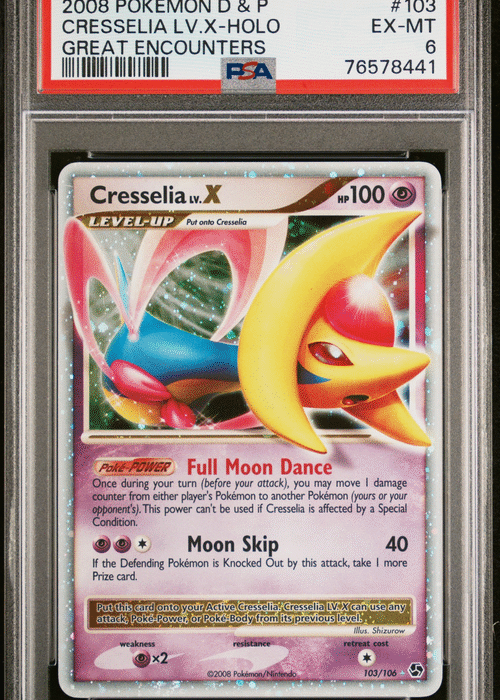 PSA 6 CRESSELIA LV.X-HOLO GREAT ENCOUNTERS
