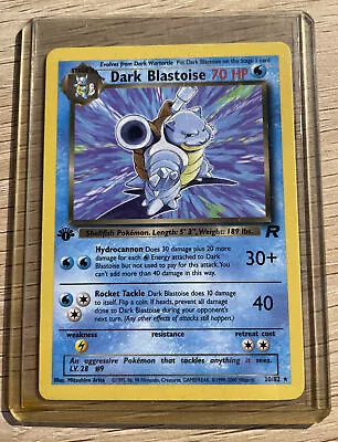 DARK BLASTOISE Pokemon Card- 20/82- 1lst Edition - Team Rocket - NM #2