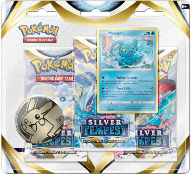 Silver Tempest Manaphy 3-Pack Blister