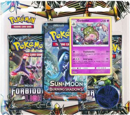 Sun & Moon Forbidden Light 3 Pack Blister with Garbodor Promo
